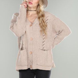 Soft Chenille Sweater Cardigan